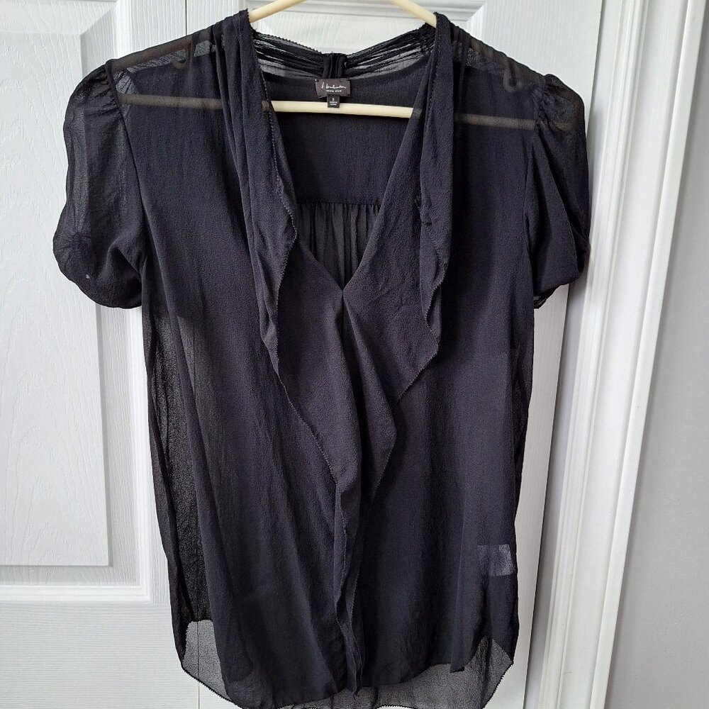 Babaton Aritzia Black Tinsley Blouse 100% Silk